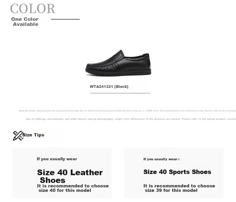 RED DRAGONFLY Soft Cowhide Men's Slip-On Leather Shoes, Soft-Soled Business Casual Loafers for Men, WTA241321, Black, Size 41 3