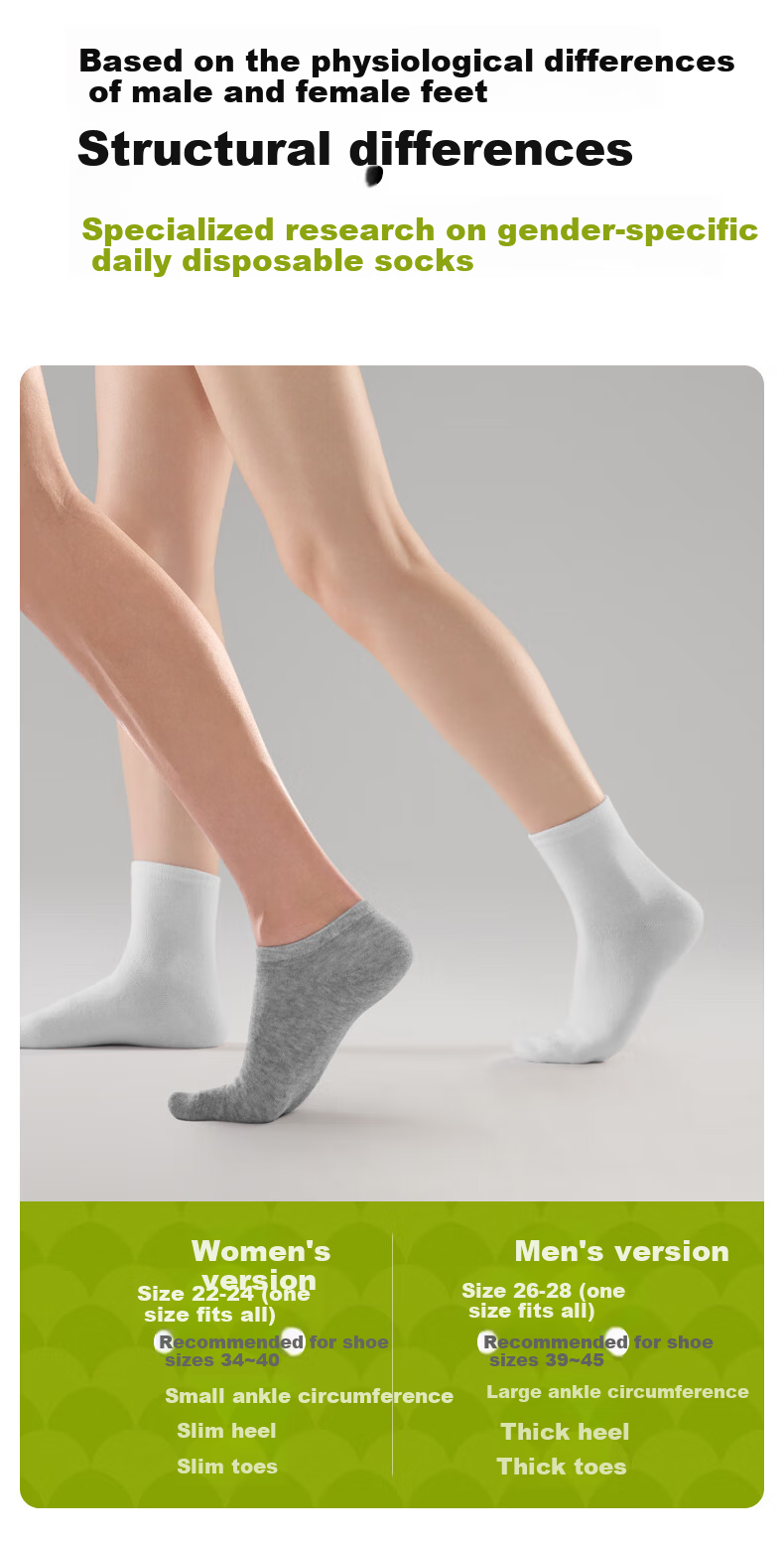 October Crystal Tang Qian Disposable Women's Short Socks Travel Antibacterial Breathable Sweat-Absorbing [5 Pairs] 4