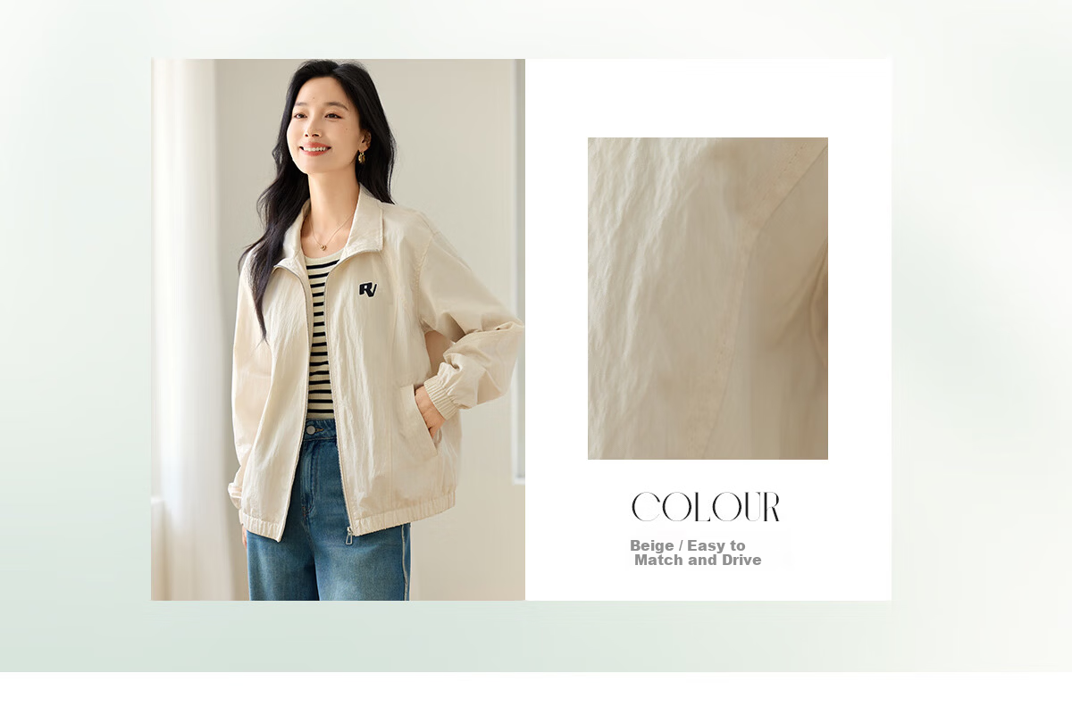 Chushen Spring and Autumn Short Jacket Women Fashion Stand Collar Drop Shoulder Loose Casual Jacket Top S53D049 4