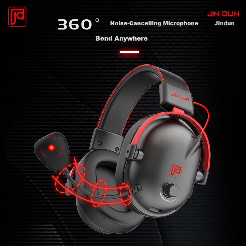 Jindun H6 Bluetooth Gaming Headset 2.4G Wireless Over-Ear Gaming Headphones Desktop PC One-Key 7.1 Surround Sound E-Sports Headset FPS Gaming Special 7