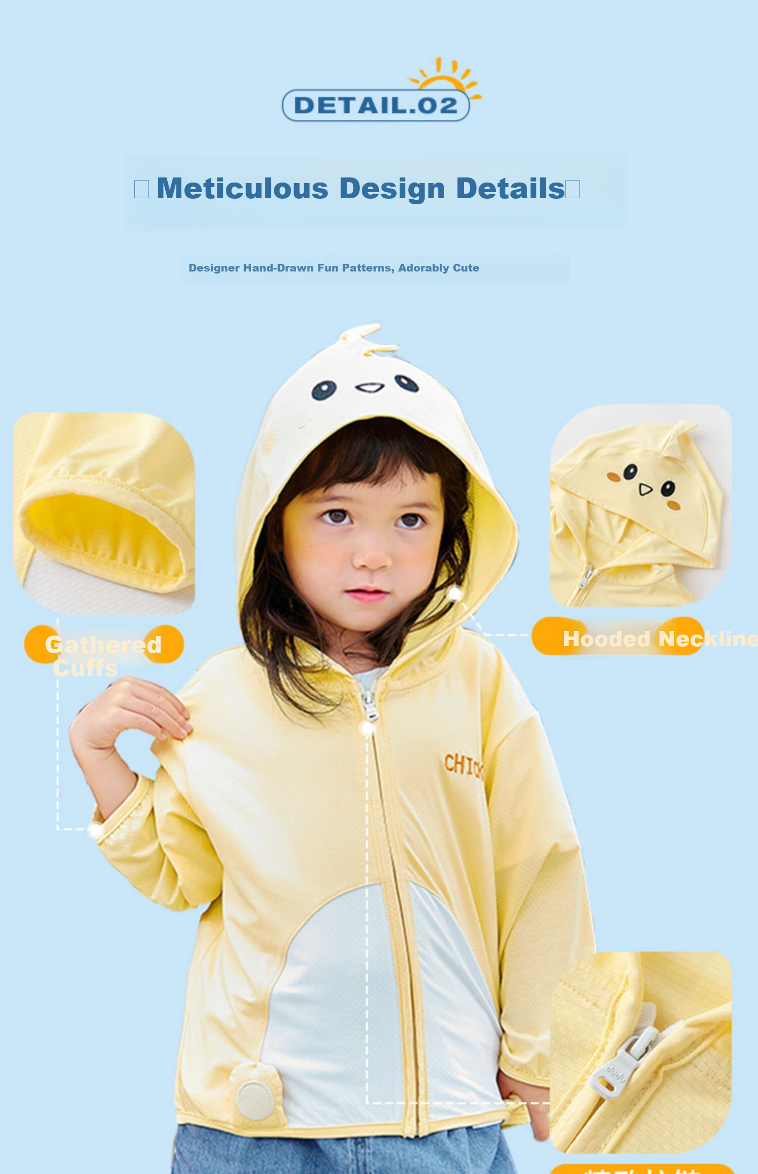 Dudujia Baby Sun Protection Clothing, Lightweight Infant Sun Protection Garment, Summer Wear for Boys, Outdoor Children's Outerwear, Thin, Yellow Chicken Desig 6