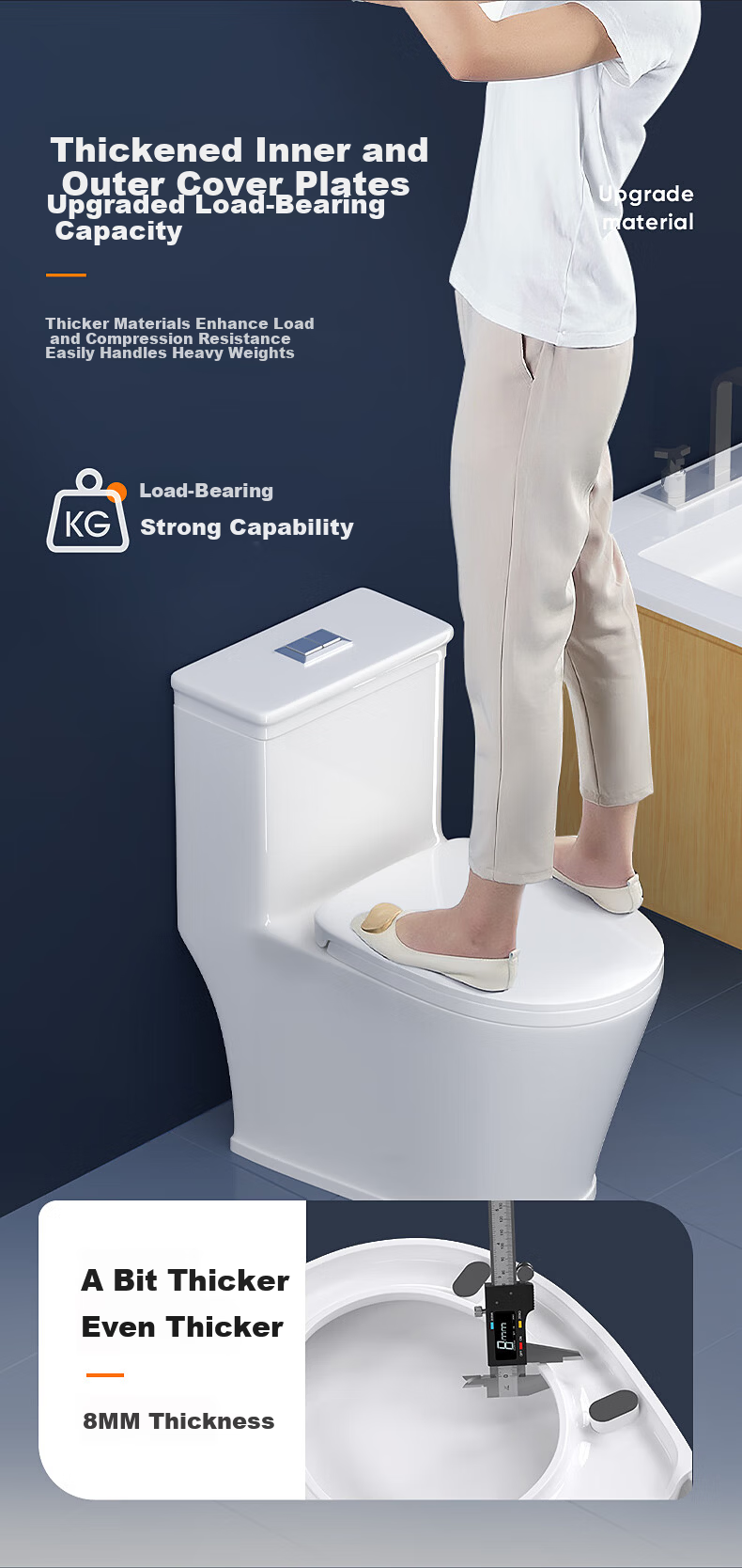 Muvi Universal U-Shaped Enlarged Toilet Seat Cover Thickened Slow-Closing Toilet Lid Cushion for Old-Style Toilets 12