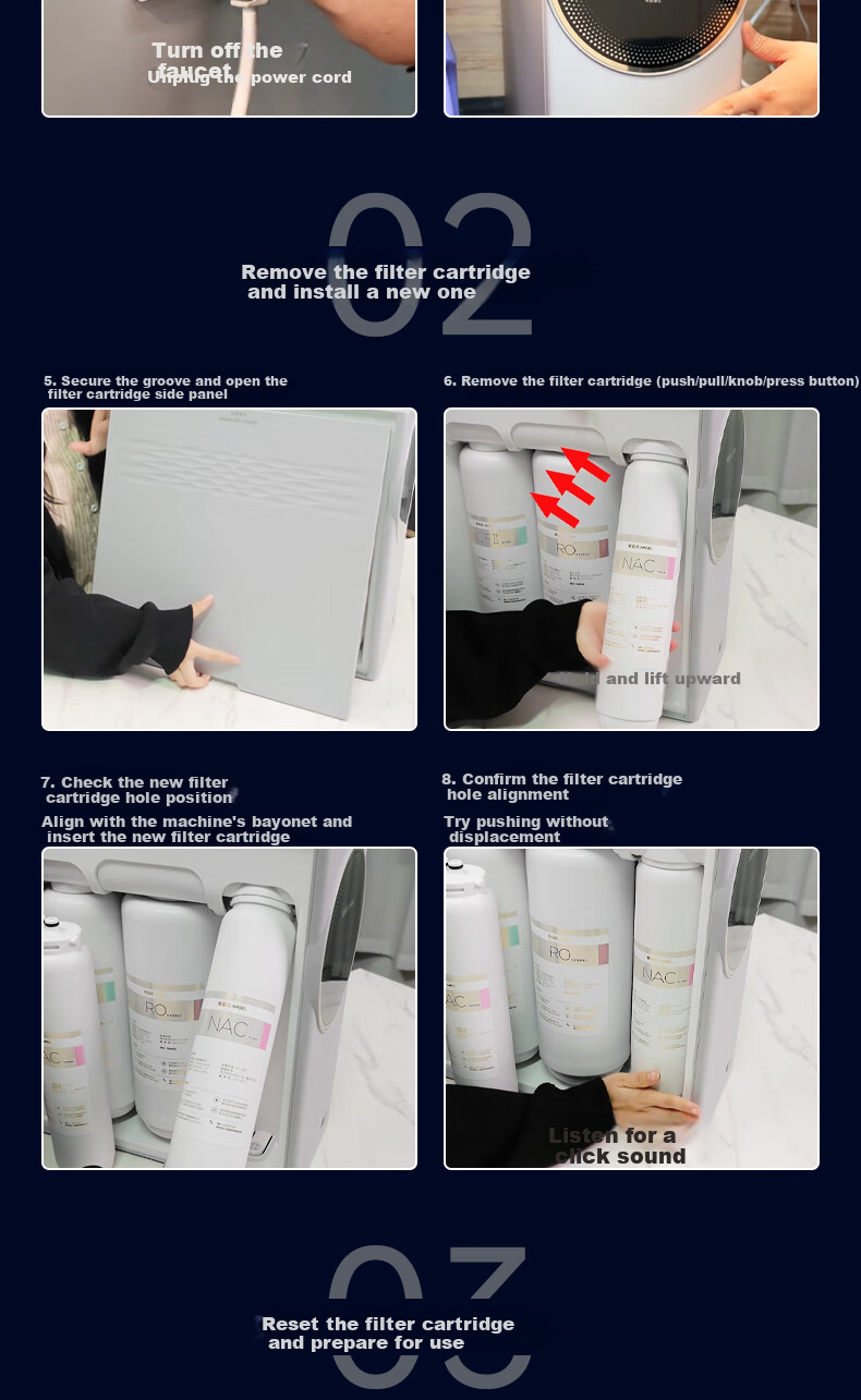 Angel CF Composite Filter Cartridge for Yulong Pro 1200G/1000G/1000GSE Water Purifier LX-3622US-PPC180 5