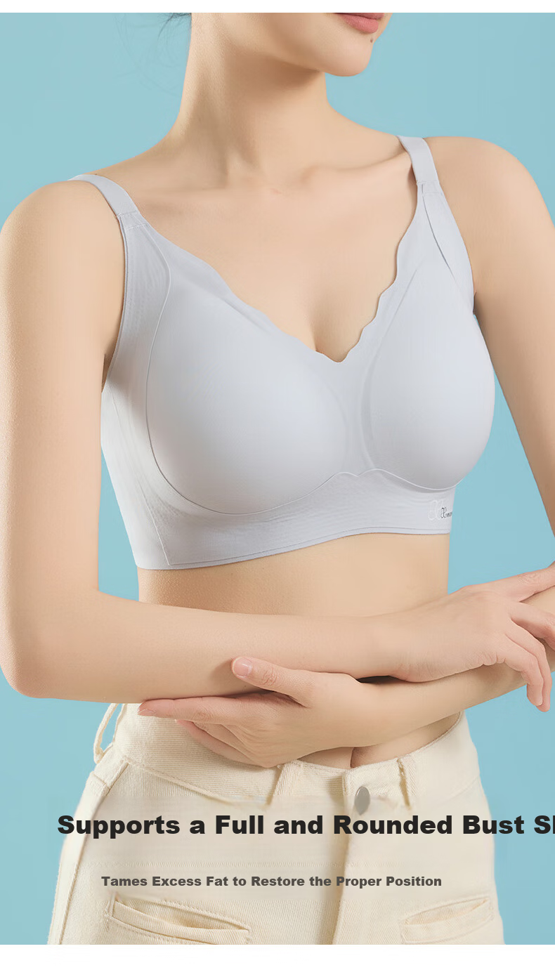 GRACEWELL Seamless Wireless Bra for Women Large Cup Minimizing Lift Push-Up Anti-Sagging Thin Pink Foundation Bra 6