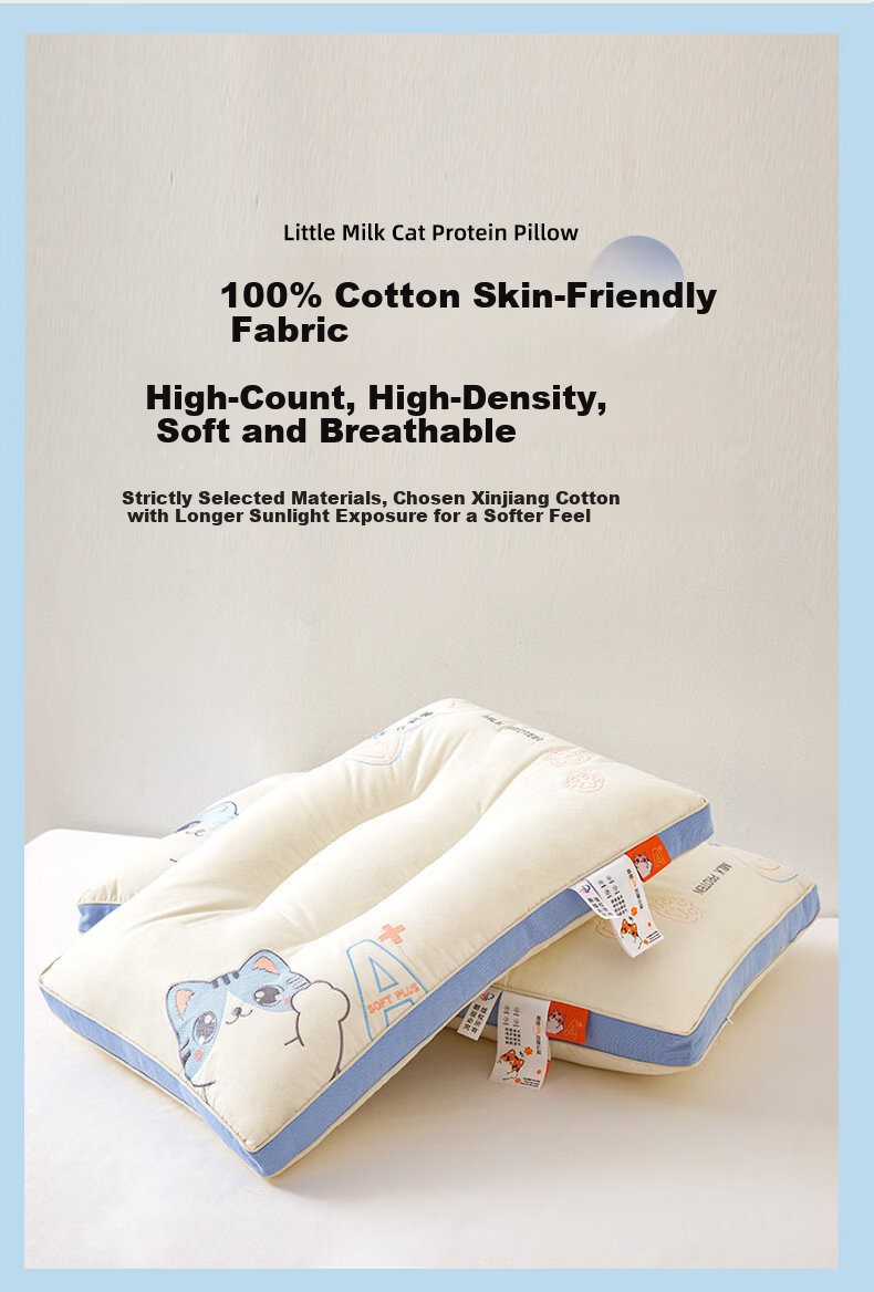 J.Sir Children's Pillow for Ages 6-12, Zoned Neck Support Pillow, Class A Student Pillow, Youth Growth Pillow, Suitable for All Seasons 4