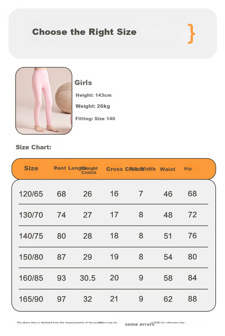 Hodohome Kids Cotton Thermal Leggings A-Class Girls Warm Pants Autumn Winter Cotton Fleece Sleepwear for Girls Size 150-170 16