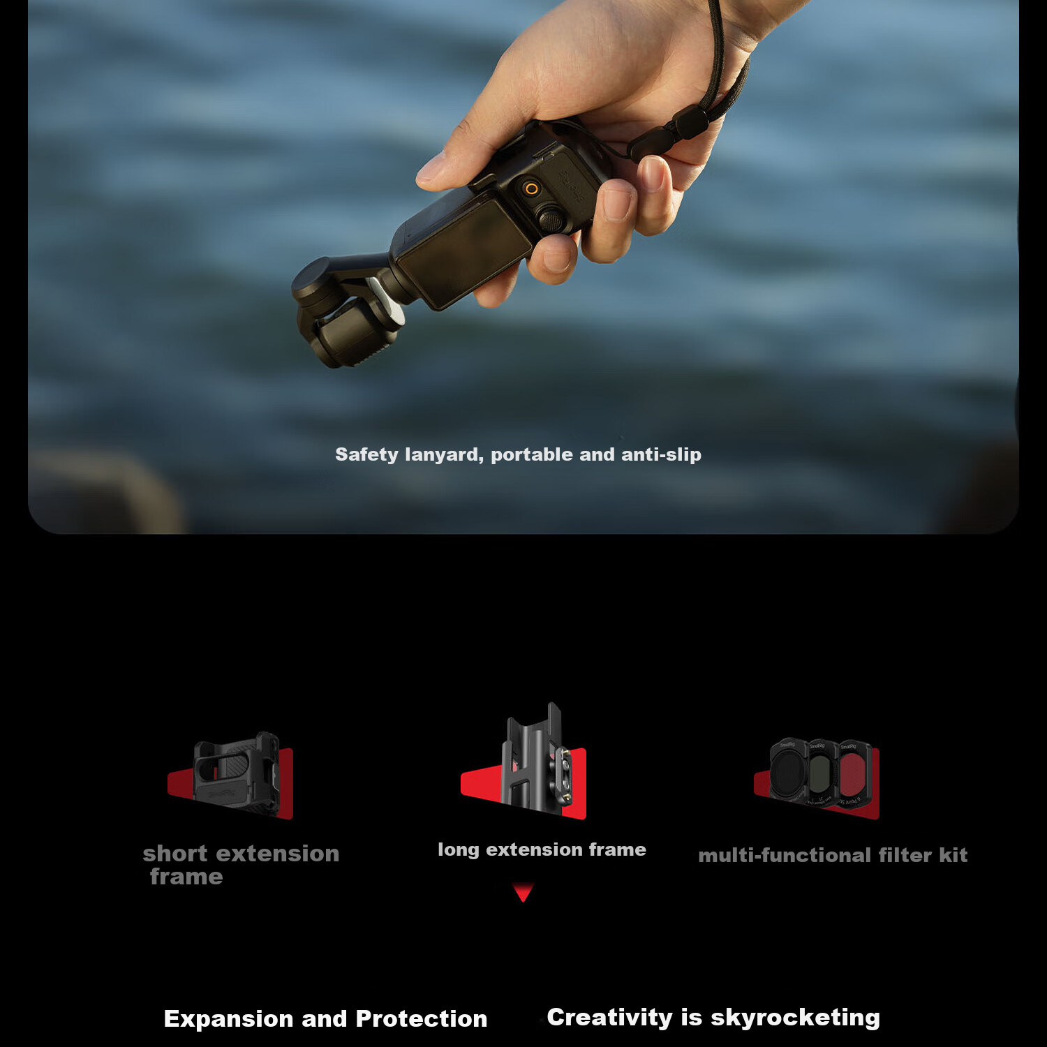 SmallRig 5072 DJI Pocket 3 Expansion Cage Mount for DJI Action Camera Protective Case Car Mount Neck Strap Handheld Expansion Accessories 9
