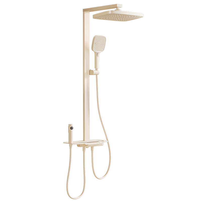 Micoe Four Seasons Shower Set Square Tube Wall-Mounted Brass Body Large Storage Piano Key Shower Set M-A131-4ZN