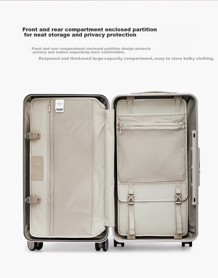 Kala Sheep x Jin Nang Mirror Large Flat Frame Aluminum Frame Cube Luggage 20-inch Carry-on Trolley Suitcase Unisex 16