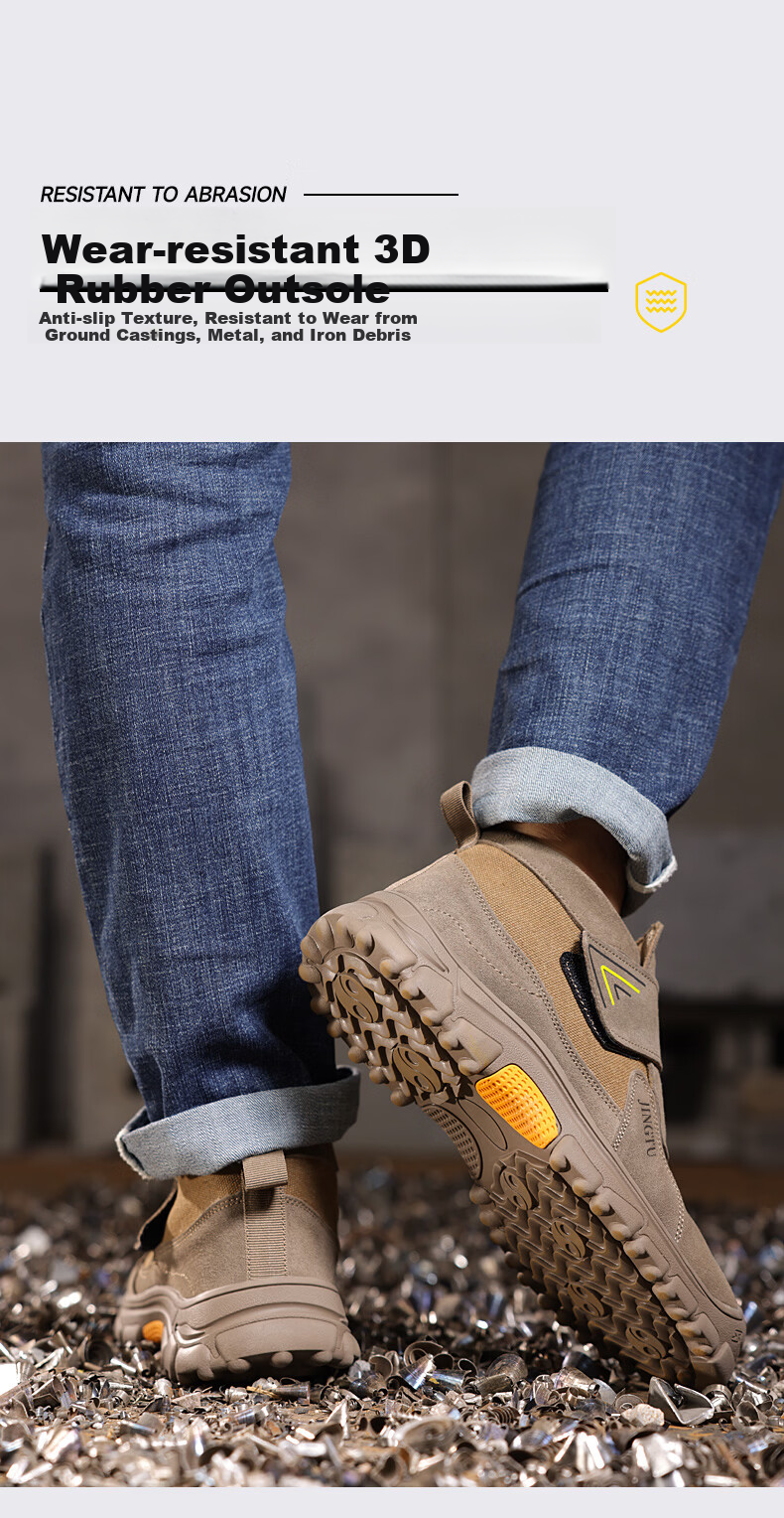 Jingtu Electric Welder Labor Protection Shoes Men's Steel Toe Anti-Smash Anti-Puncture Lightweight Comfortable Wear-Resistant Safety Work Shoes 3025G Size 43 6