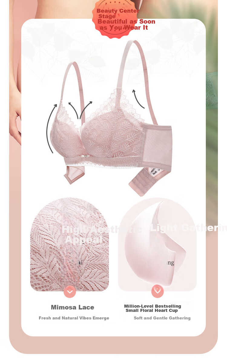 Cosmo Lady Women's Sexy Lace Comfortable Breathable Soft Gel Ring Push-Up Bra Set Gift 2B25A3 37
