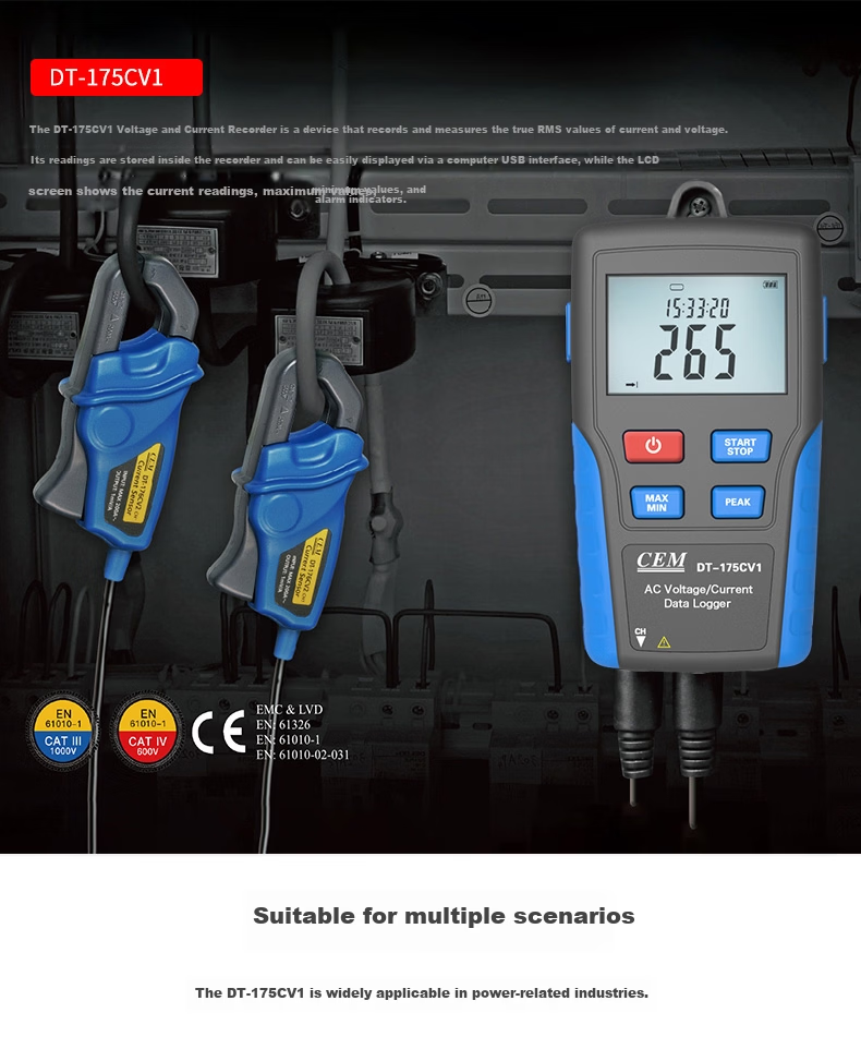 CEM DT-175CV1 AC Current Voltage Data Logger 1