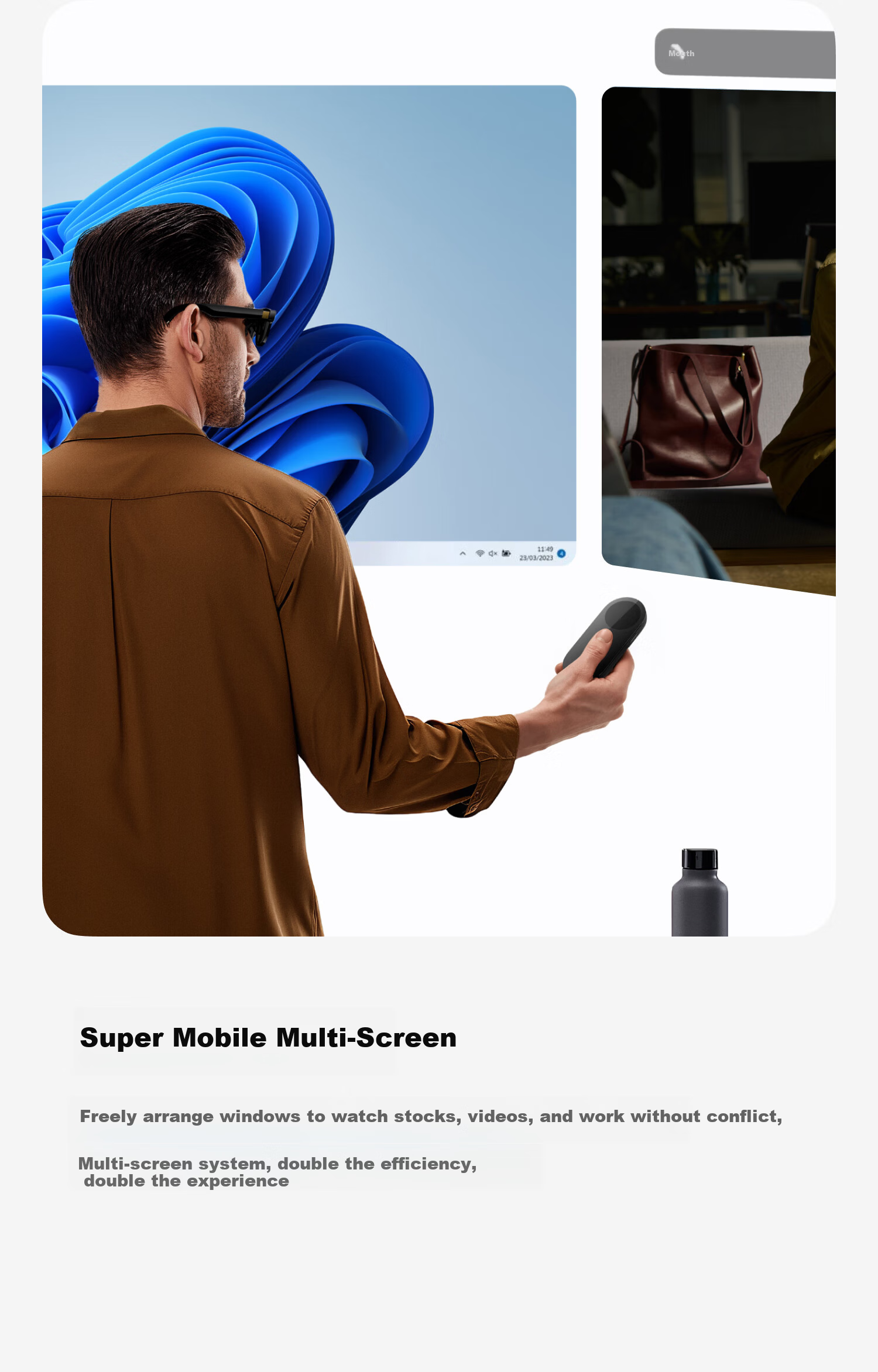 INAIR AI Spatial Computer Office Kit AR Glasses Smart Glasses Wireless PC Streaming 3DoF Spatial Hover (Anti-Dizziness) AI Spatial Computer Office Kit 12
