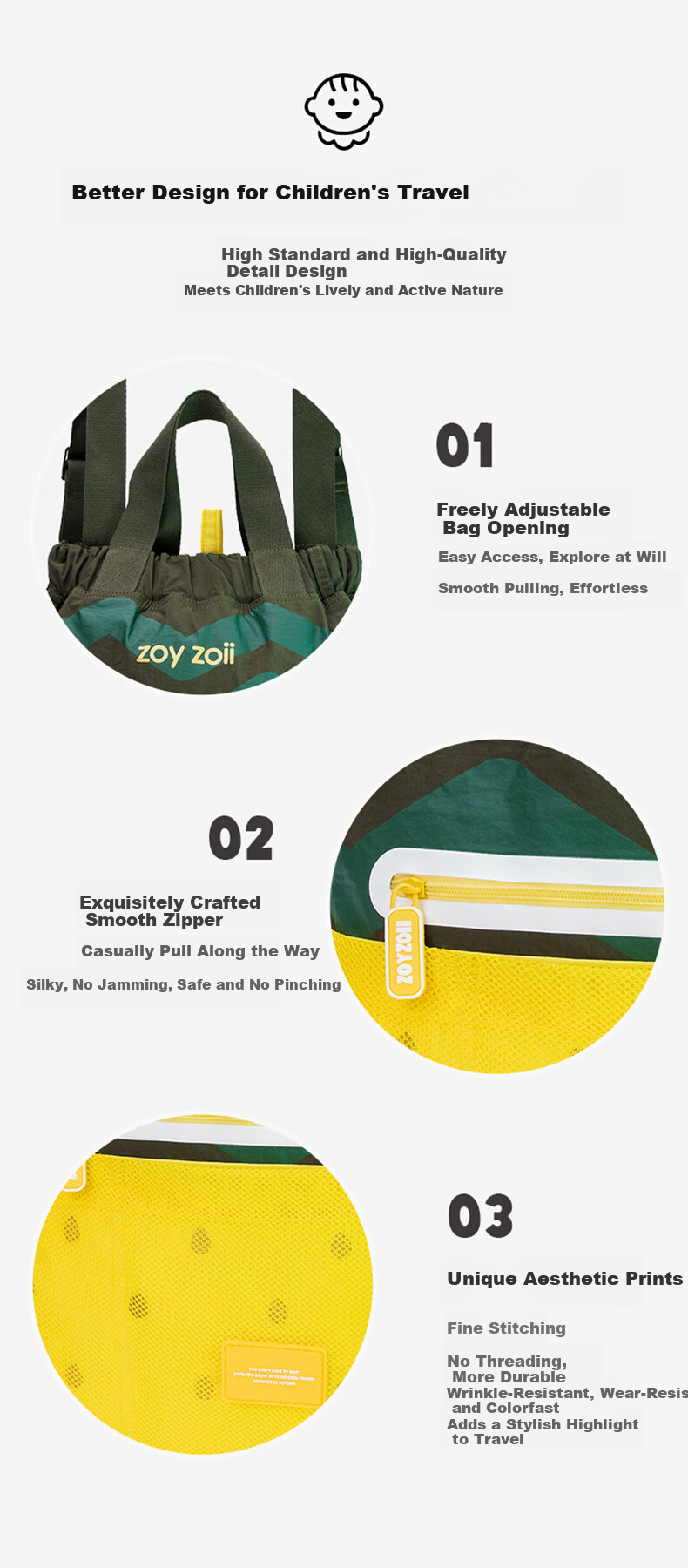 Zoy Zoii Kids Backpack Outdoor Travel Bag Lightweight School Bag for Boys and Girls Kindergarten Children’s Day Birthday Gift 7