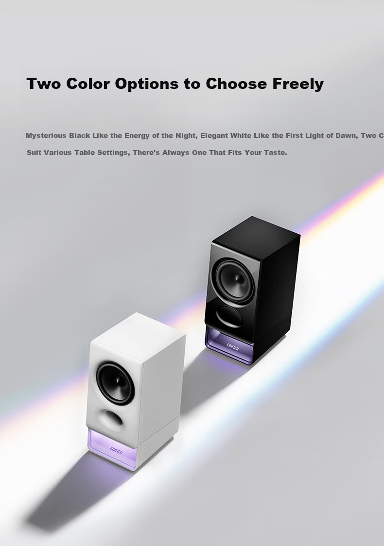 EDIFIER New R20 Desktop 2.0 Computer Speakers Wireless Bluetooth 6.0 RGB Ambient Lighting Black 10