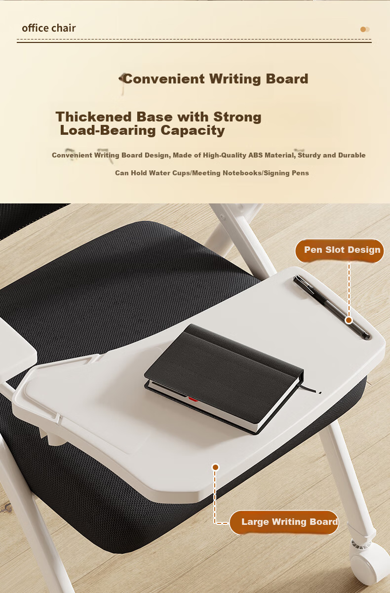 Chibilun Office Chair Conference Chair Staff Training Chair Computer Chair Writing Study Chair Multifunctional Folding Chair 10