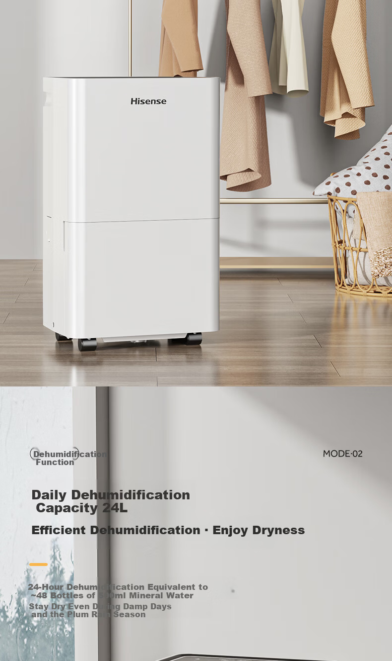 Hisense Dehumidifier 24L/Day 130㎡ Home Quiet Clothes Drying Dehumidifier WIFI Remote Control Large Area Bedroom CF24BD/UW 3