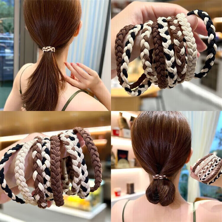 Dongyi Selected Children's Day Gift Hair Tie Simple Braided Ponytail Holder Elastic Hair Band High Elasticity Hair Accessory