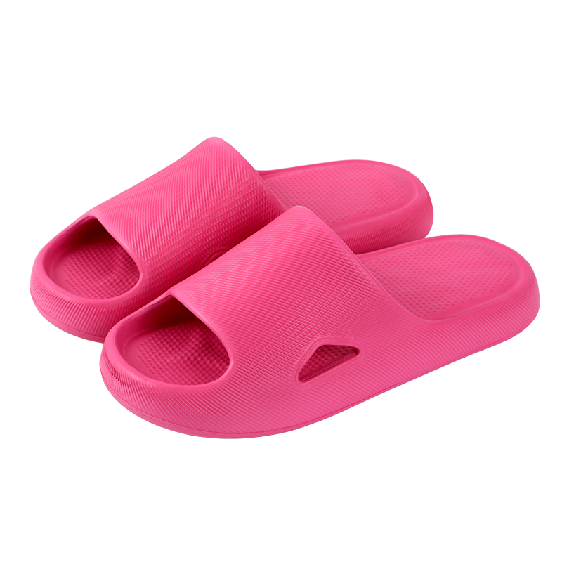 Grace Home Couple Slippers EVA Simple Fresh Morandi Color Unisex Sandals Anti-Odor Non-Slip Rose Red 36-37