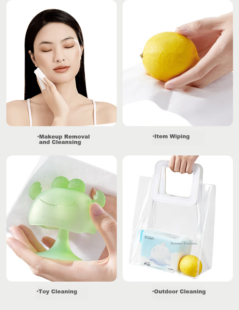 October Crystallization Baby Cotton Soft Wipes 300 Sheets Single Pack 100% Cotton Thickened Dual-use Dry and Wet Disposable Face Towels Suitable for Adults 16