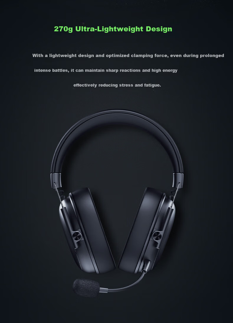 Razer BlackShark V3 X Speed Edition Wireless Over-Ear Gaming Headset Three-Mode Detachable Microphone Delta EQ Adjustment CSGO PUBG Black 6