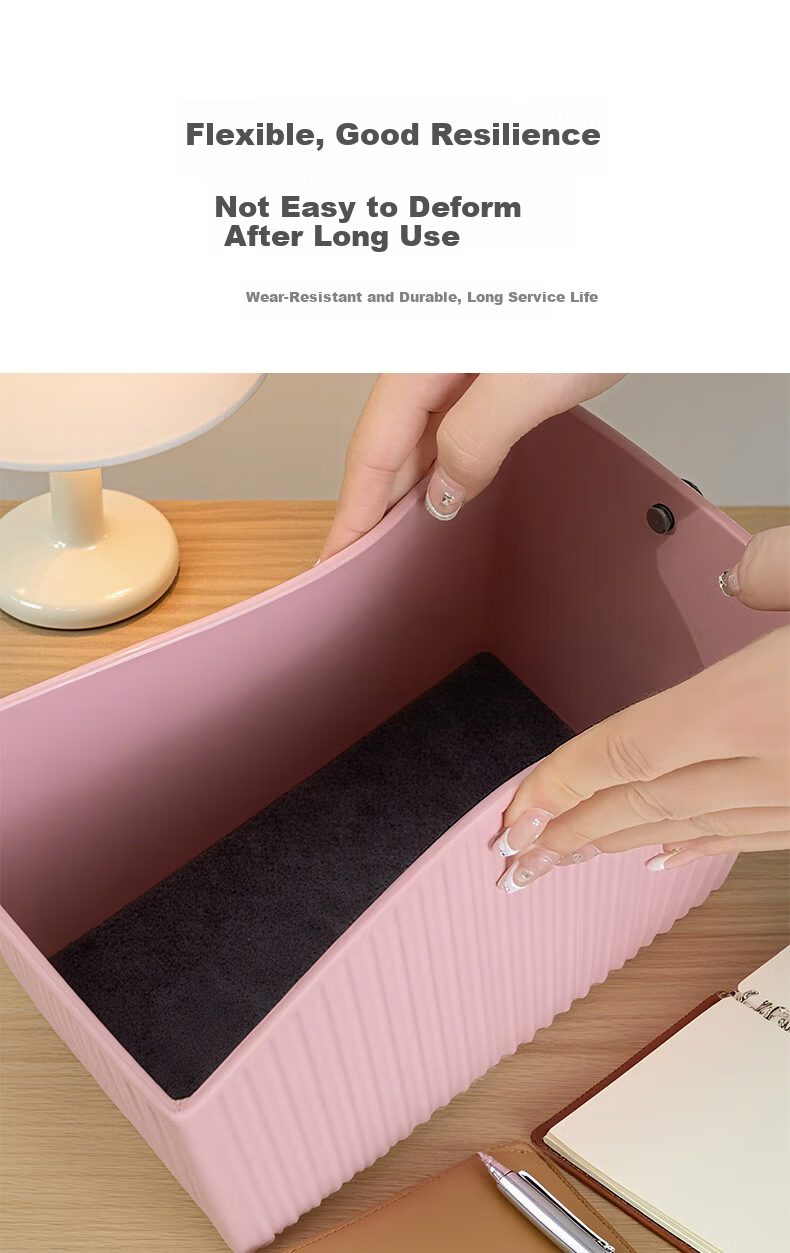 LIKUAI Japanese Imported Desktop Storage Box High-Value Multifunctional Household Organizer Pink M 7