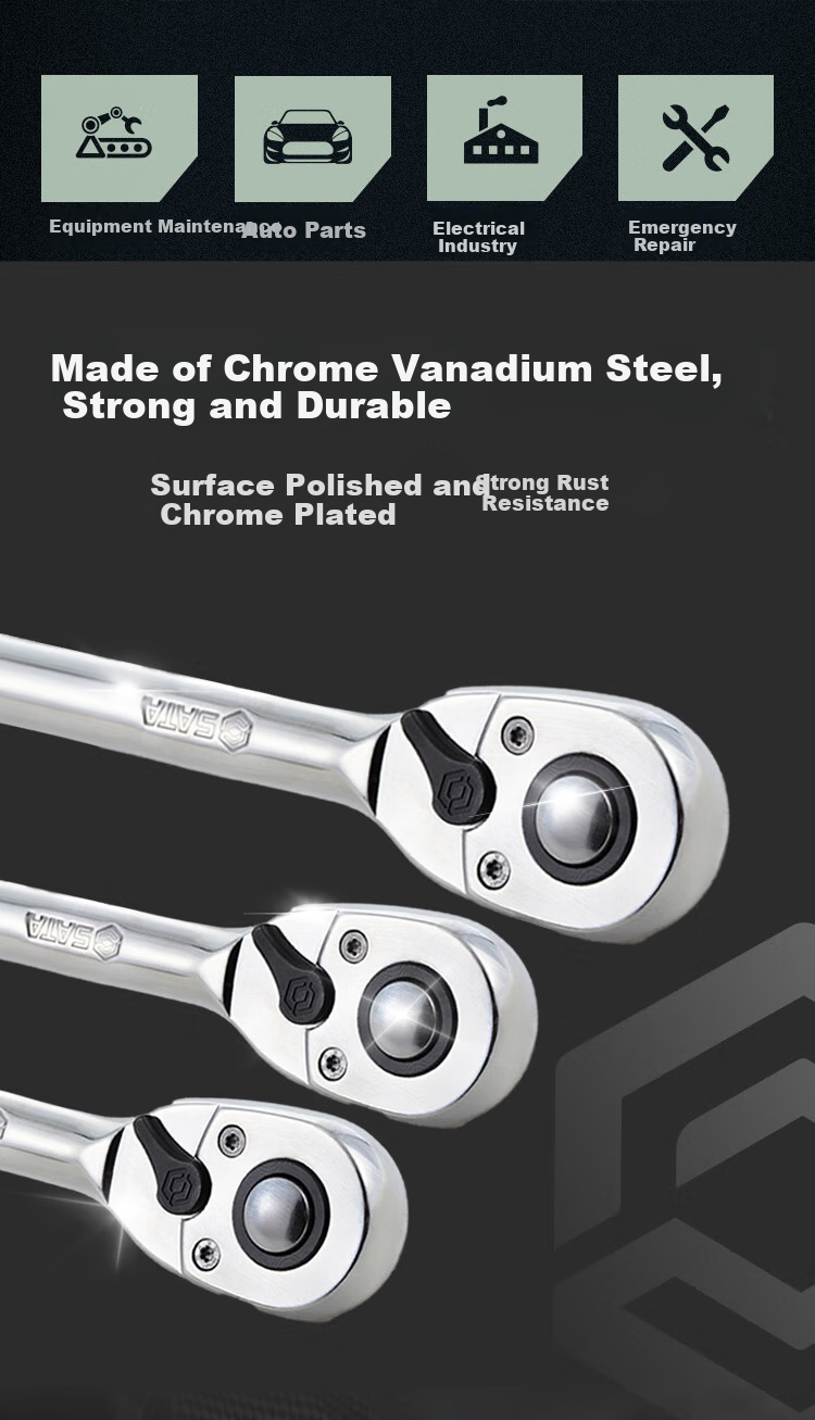 SATA 6.3MM Series Professional Quick-Release Ratchet Wrench 5", Mini Version Small Flying Ratchet Wrench 11902 2