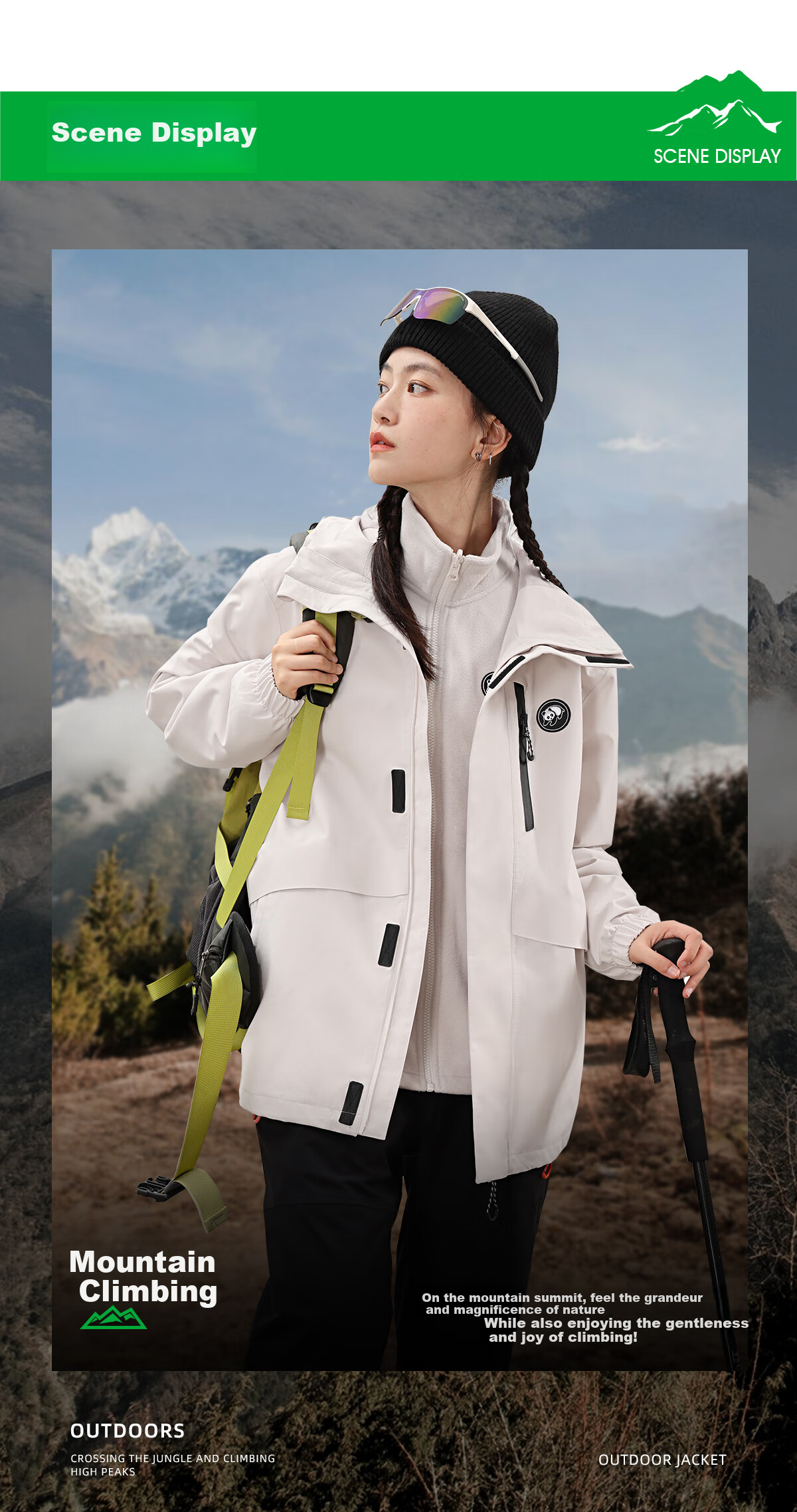 Panda Camel Series Women's Mountain Assault Jacket 3-in-1 Fleece Warm Hiking Coat Men's 1641 Blue, XS 16