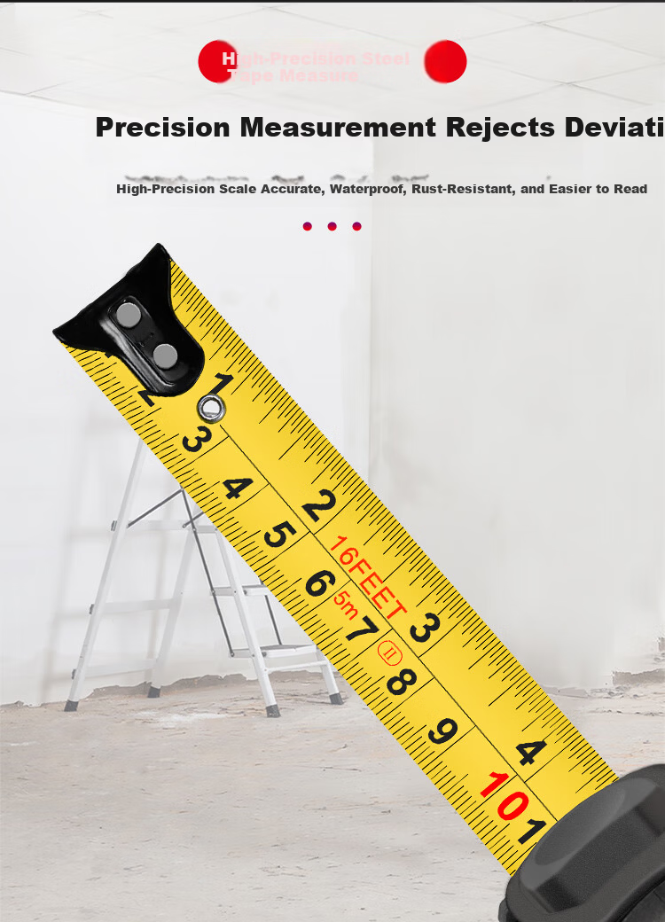 TOPFORZA Authentic Luban Ruler, 5.5 Meters, Self-Locking Steel Tape Measure, Meter Ruler, Box Ruler, Feng Shui Ruler, Dinglan Ruler, Measuring Ruler MS-7355 4