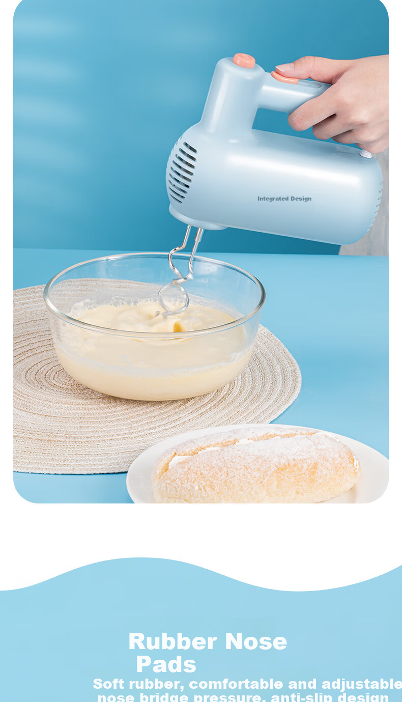 Royalstar Electric Hand Mixer 300W High Power Automatic Egg Beater Cream Whisk Handheld Cake Batter Mixer EGK207L 6