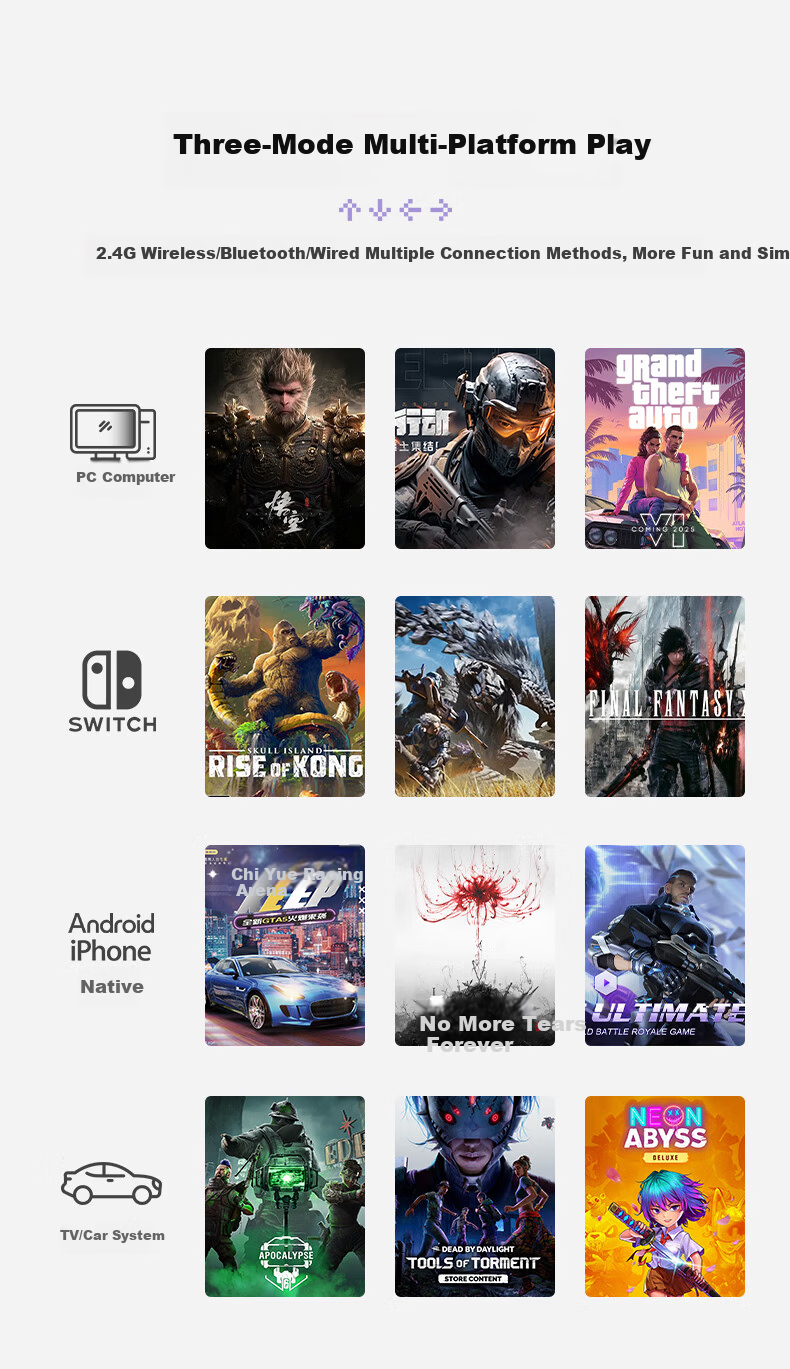 Aolion Aos Lion Dasheng 3 Game Controller Horizon 6 PC Steam Macro Programming Switch 2 Black Myth Wukong NS 2nd Gen iPad Android iOS Mobile Tablet 12