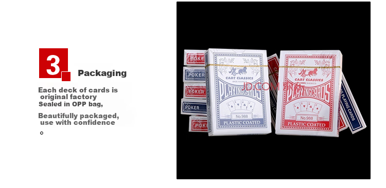 Binwang Texas Hold'em Poker Cards Wide High-Quality Durable Anti-Peeping Thickened Table Game Cards Red and Blue 12 Decks Set 988 4