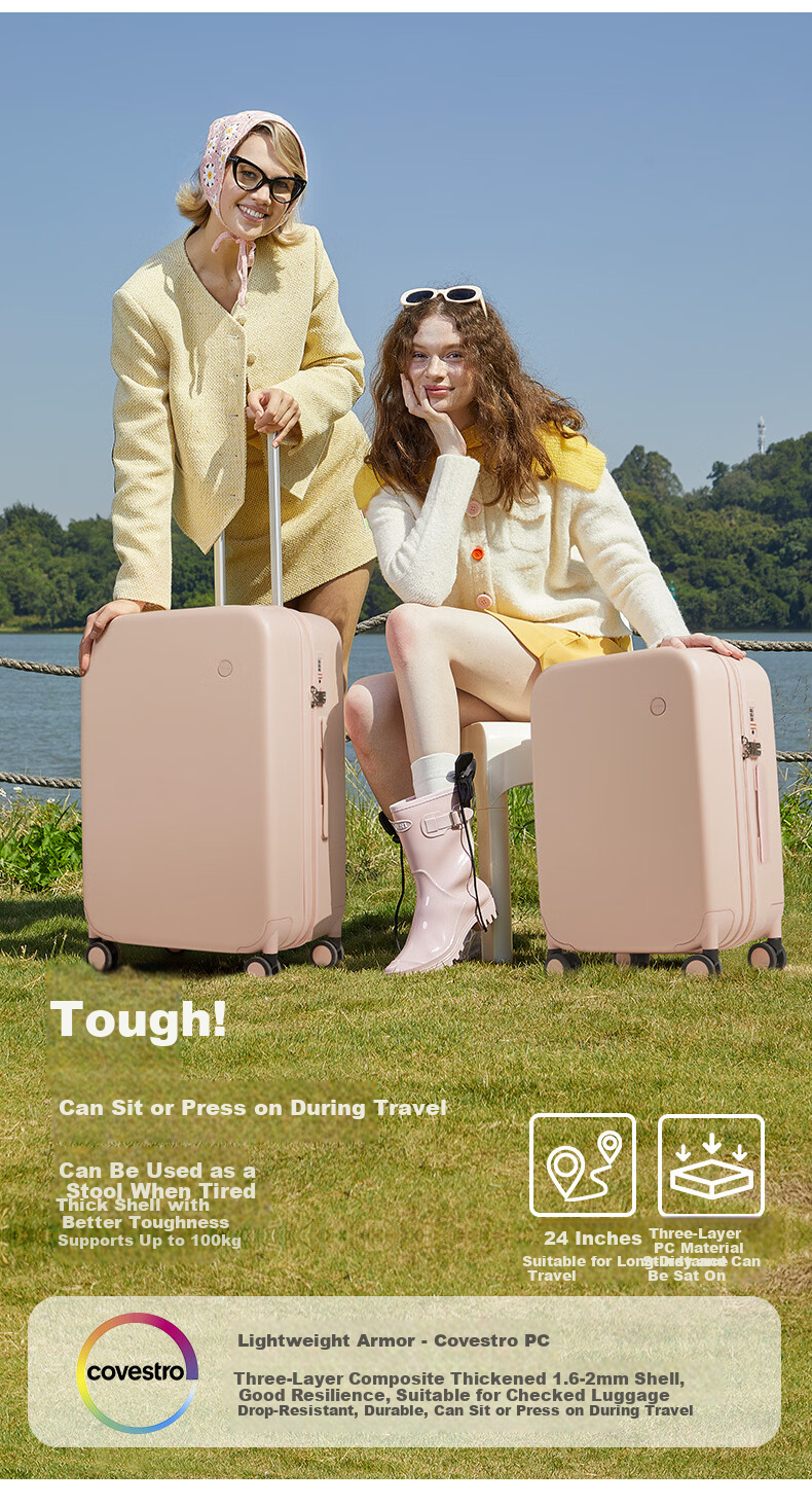 Mixi Stylish Luggage Suitcase, Large Capacity Travel Case for Women And Men, Password Lock, 20-Inch Carry-On Suitcase 9