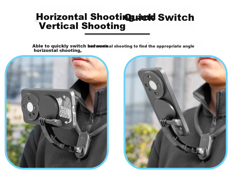 Qiye Magnetic Neck Phone Holder Magsafe Compatible First-Person Live Streaming Video Recording Extended Repair Unboxing Stand 5