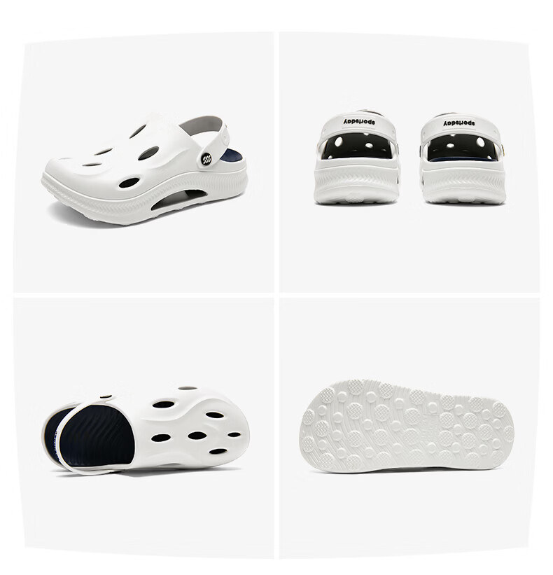 HLA Men’s Casual Lightweight Dual-Wear Sandals Clogs HAALXM2FBK051 White Size 40/41 18