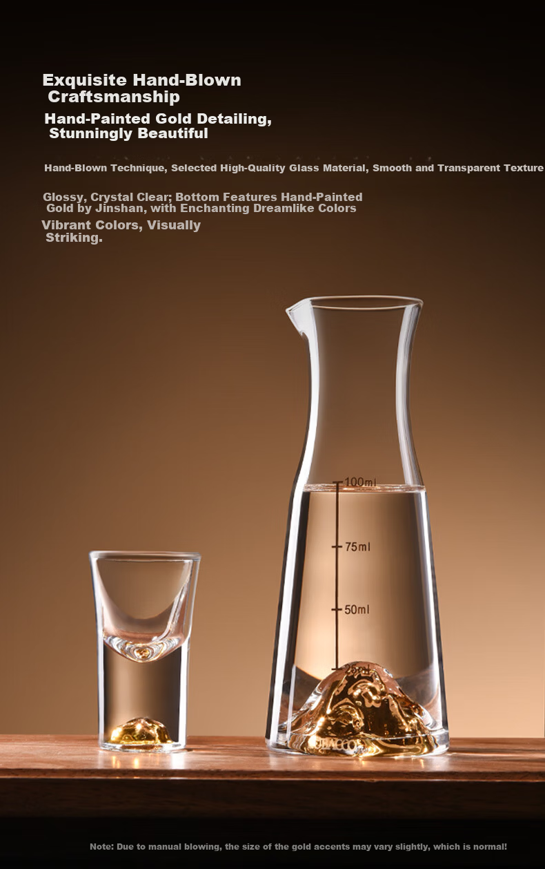 Cheer Jinshan Premium Baijiu Glass Decanter Set 100ml Wine Set Small Glasses 6 Decanters 6 Cups Gift Box Set 8