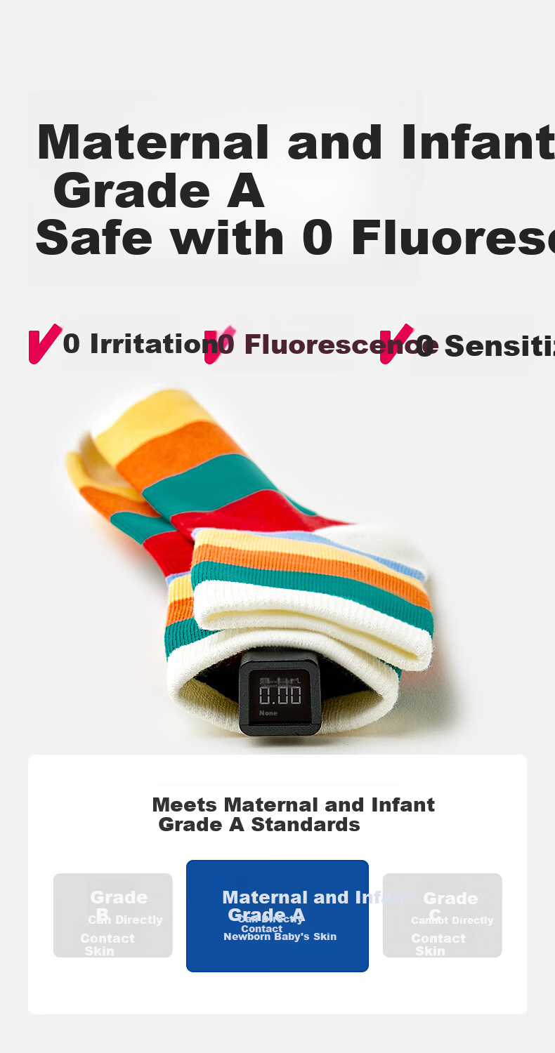 Beibi Children's Socks Spring And Autumn Style for Older Kids, Pure Cotton Socks for Students, Boys' All-Season Mid-Calf Socks for Girls, Trendy Socks for Ages 10-12 2
