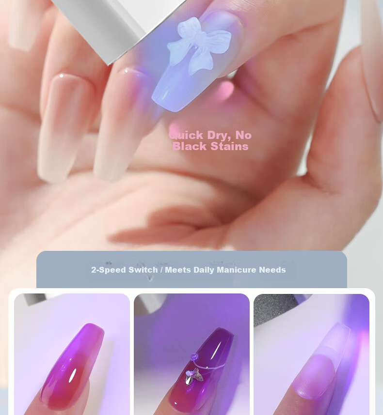 Feihou One-Button Nail Lamp Portable Handheld Nail Dryer Screen Display High-Intensity Focused Quick-Dry Small Home UV LED Gel Curing Lamp 6