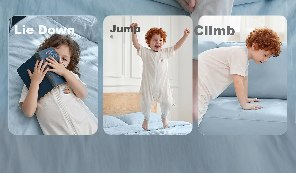 Bebebus Baby Sleeping Bag Small Windmill Spring and Summer Thin Children's Leg-Separated Sleeping Bag Short Sleeve Anti-Kick Quilt Size M 15