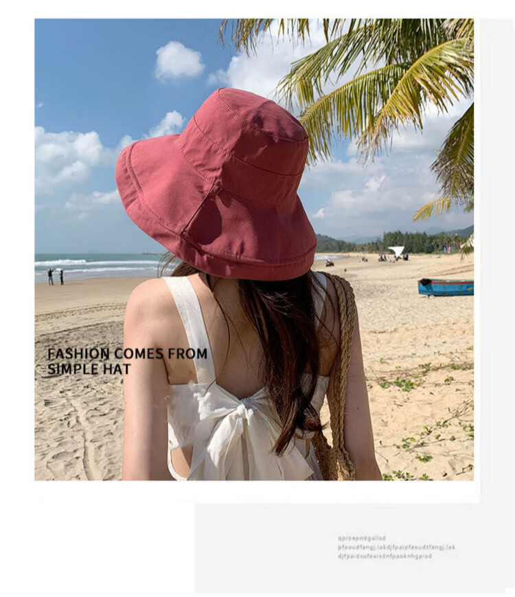 Xueqiman Double-Sided Sunshade Fisherman Hat for Women, UV Protection, Spring and Summer Outdoor Travel, Face-Covering Wide Brim, Foldable Sun Hat 20