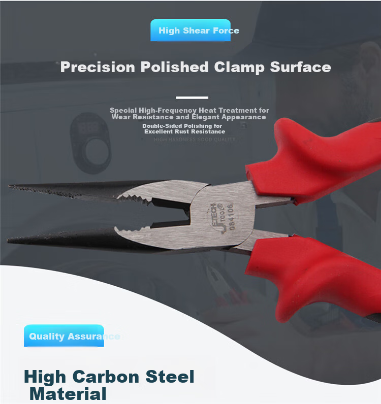 JETECH Multifunctional Needle Nose Pliers with Teeth, Electrician Wire Cutter, 6 Inch RPC-6 4