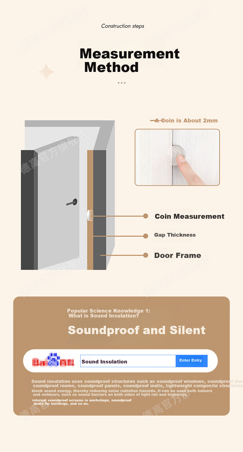 DeGao Soundproof Windproof Door and Window Seal Strip D8 White 15