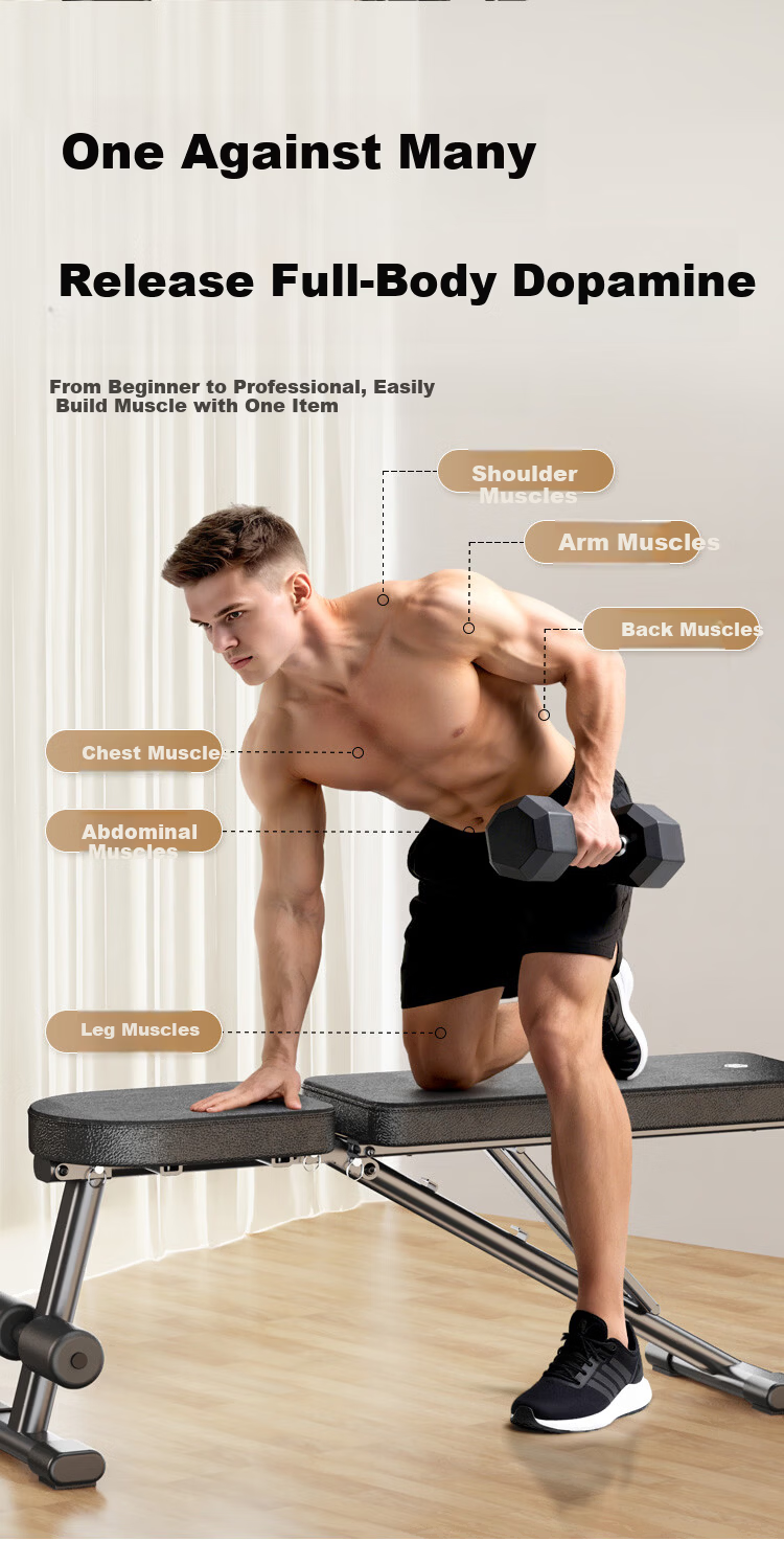 JD Jingzao Multifunctional Dumbbell Bench Fly and Bench Press Bench Home Fitness Chair Sit-up Fitness Equipment Fully Foldable 11