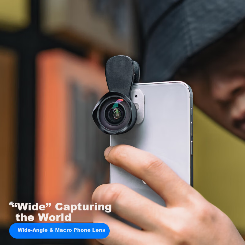 SUREWO 4K Ultra Wide Angle Macro Lens for Apple iPhone Front Camera Fun Fisheye External HD Wide Angle Camera Accessory
