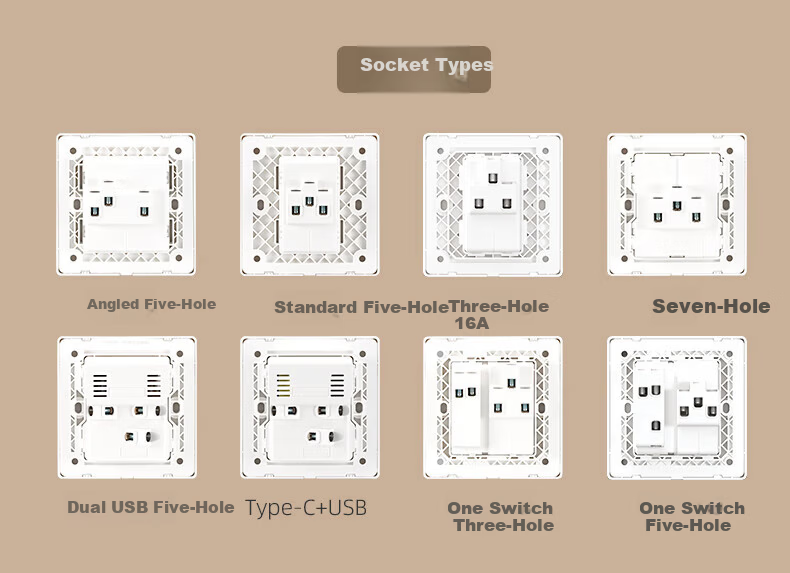 DELIXI Switch Socket No-Paint Cream Style Large Panel Wall Power Switch 825 Han Jade White Emergency Call Switch 13