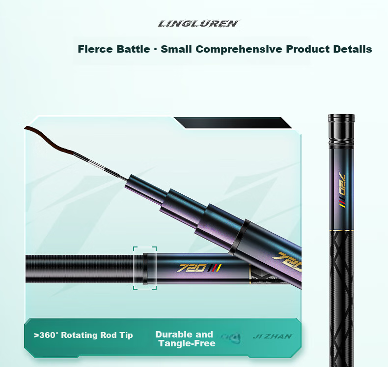 Lingluren Action Small All-Purpose Fishing Rod, Handheld Ultra-Light And Ultra-Hard Pole, Lightweight Carp And Crucian Carp Rod, Leisure Fishing Rod, 7.2m 12