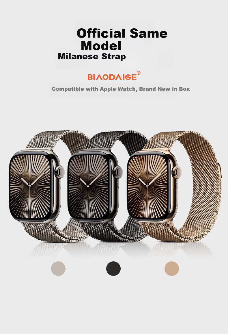 Biaodai Ge Compatible Apple Watch Band Milanese Loop Strap for Apple Watch Series 10/9/11/8/7 SE/Ultra 2/1/3 Breathable Summer Silver 45/46/49mm 4