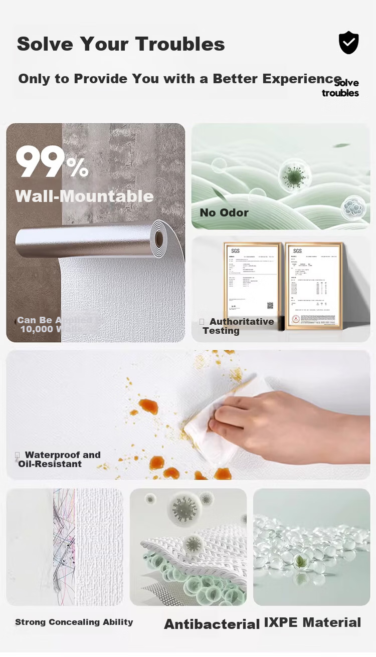 Qinghua Concealer Faux Tile Wall Stickers Thickened Moisture-Proof Anti-Collision Kitchen and Bathroom Waterproof Wallpaper Color Change Stick Light Gray 10 Pieces 3