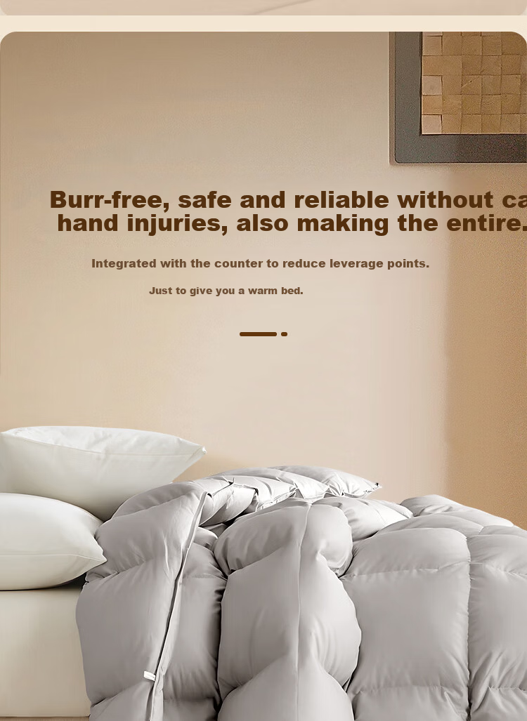 Yuan Life Anti-Feather Leakage White Duck Down Quilt Core Four Seasons Down Quilt Filled with 2300g 200*230cm Gray 4