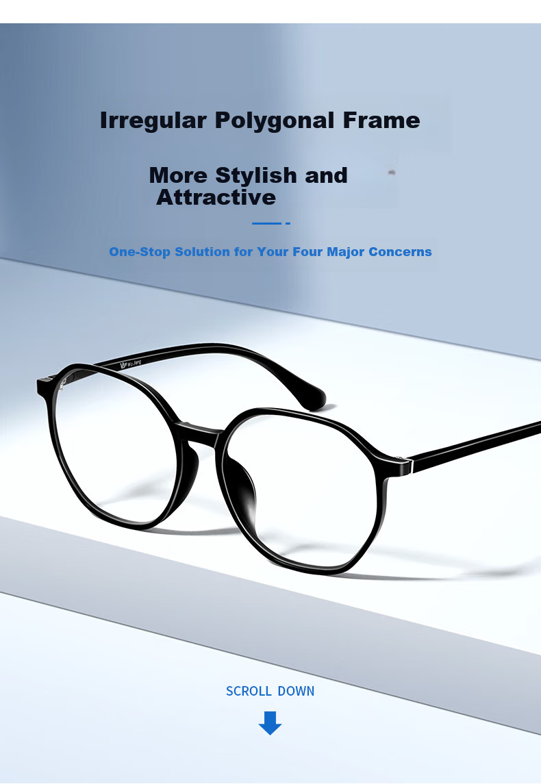 Wujiang Anti-Blue Light Reading Glasses for Men, Imported High-Definition Anti-Blue Light Presbyopic Glasses for Women, Black Frame, 300 Degrees 2